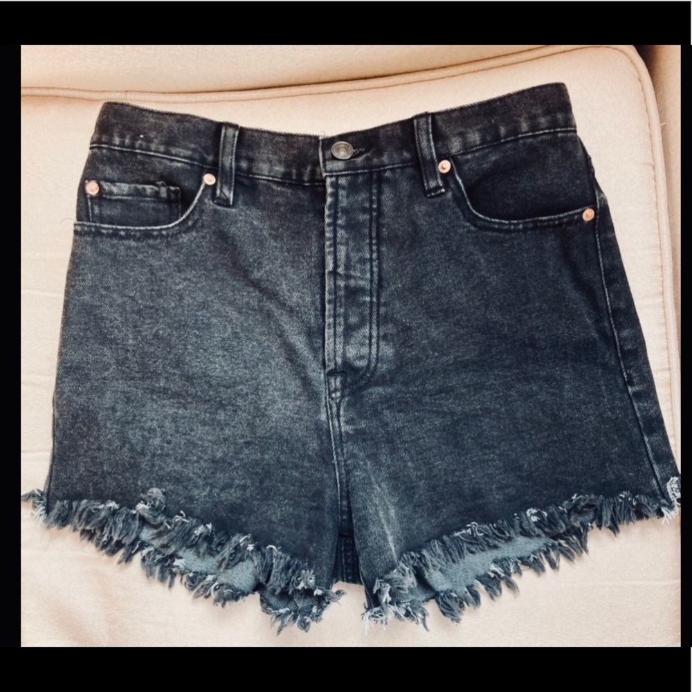 BBJ Edgy Black High Waisted Black Fringed Shorts